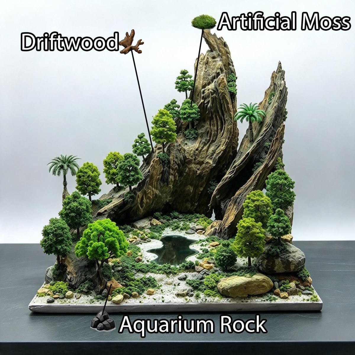 Cubic Mountain Forest Aquascape Layout