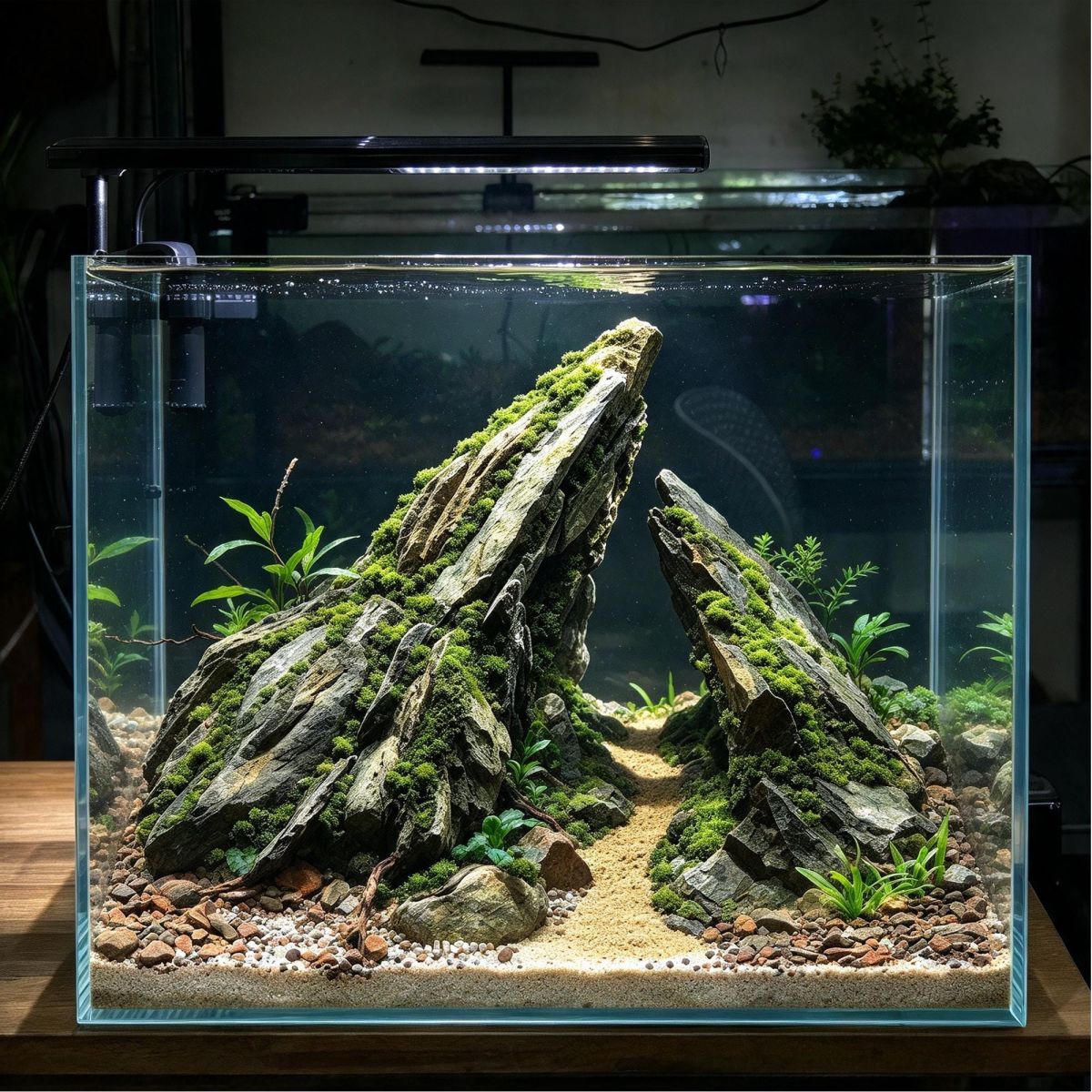 Mountain Cliff Aquascape Layout