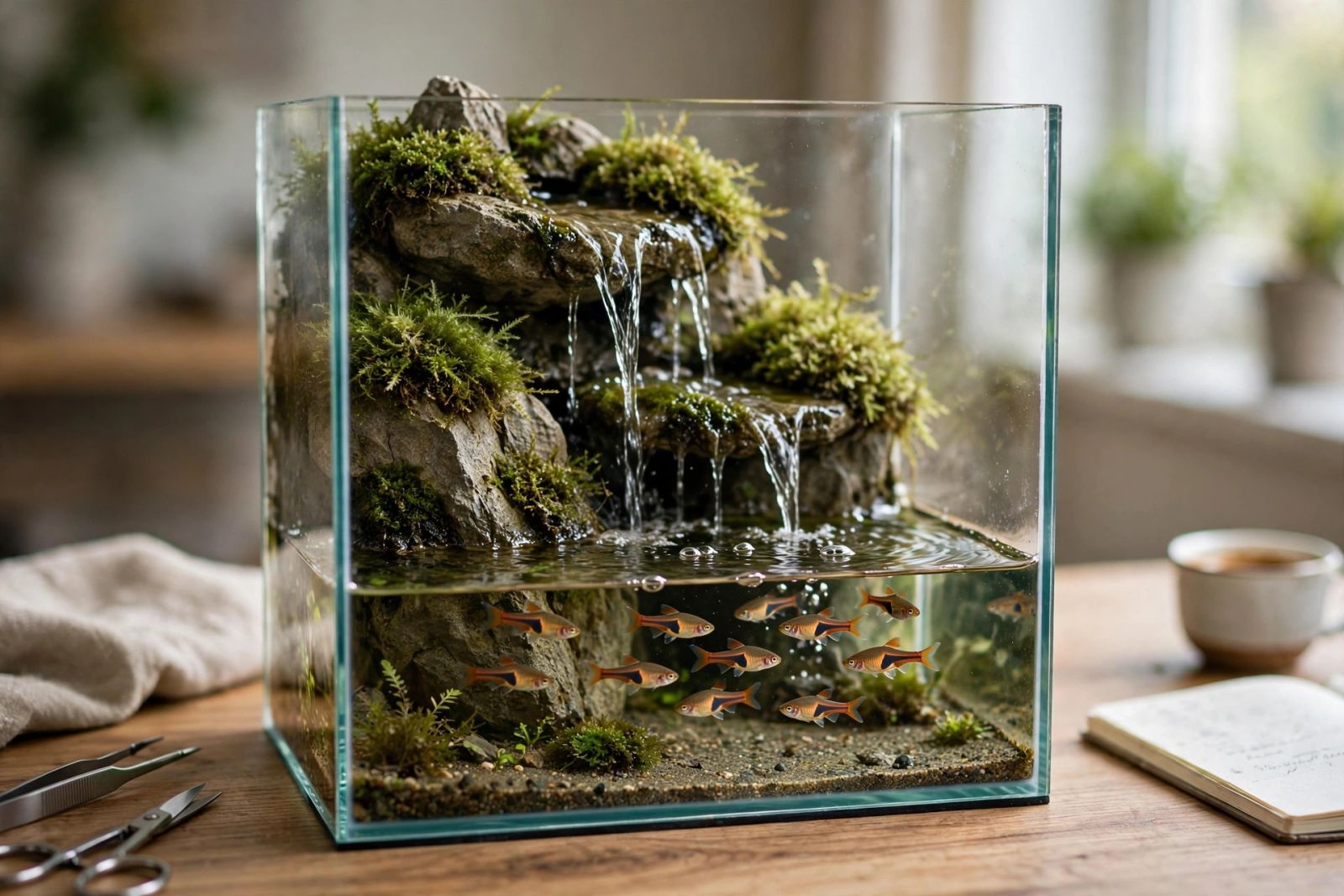 A Trickle of Mountain Stream: Adding Moving Water to a Nano Aquascape