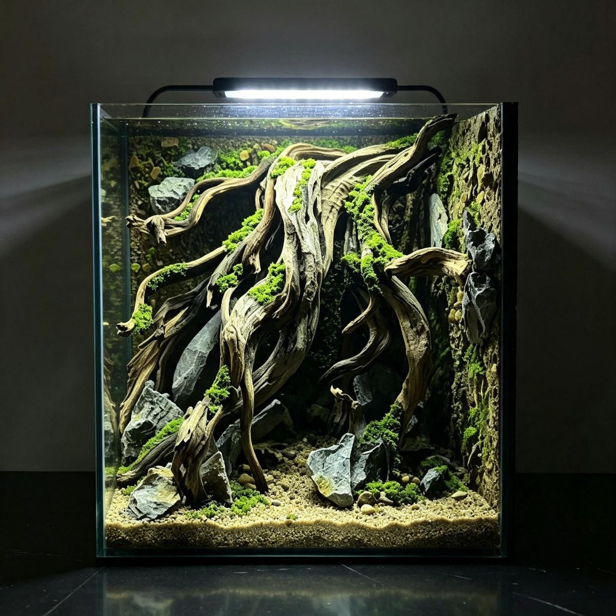 Cliff and Root Aquascape Layout