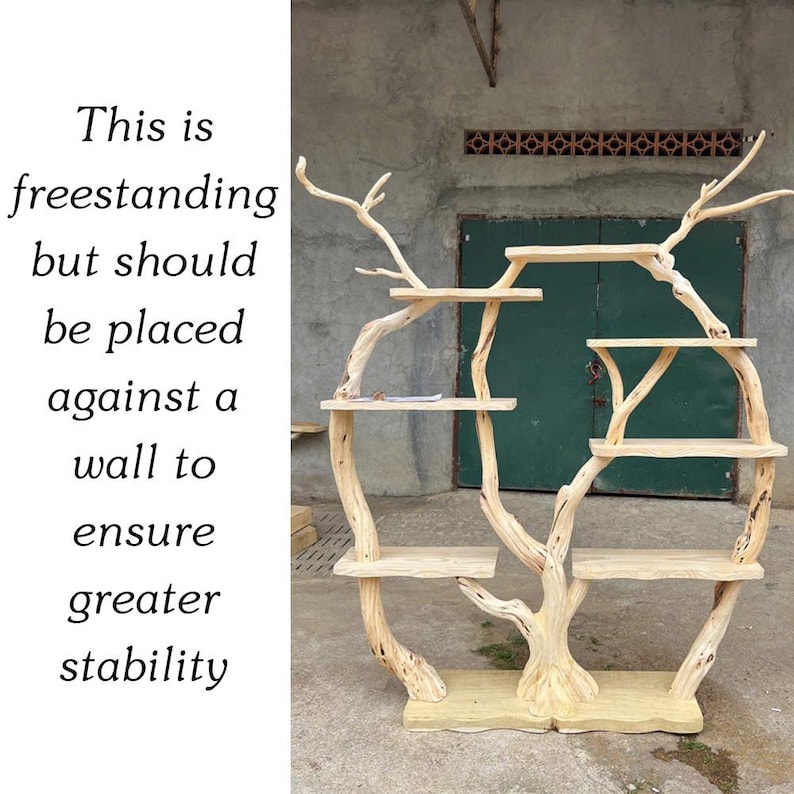 Tree Branch Freestanding Shelf | Rustic Wood Floor Bookcase