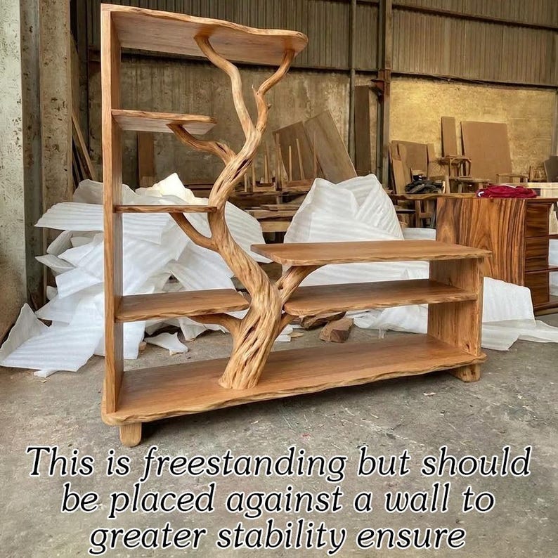 Tree Branch Tall Floor Shelf | Driftwood Wood Bookcase