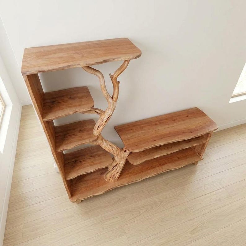 Tree Branch Tall Floor Shelf | Driftwood Wood Bookcase