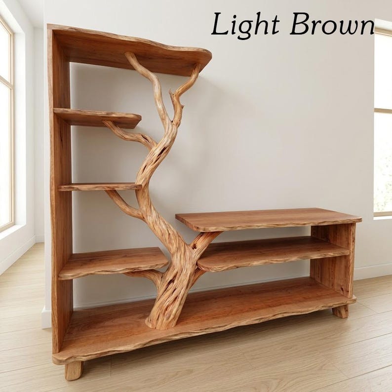 Tree Branch Tall Floor Shelf | Driftwood Wood Bookcase
