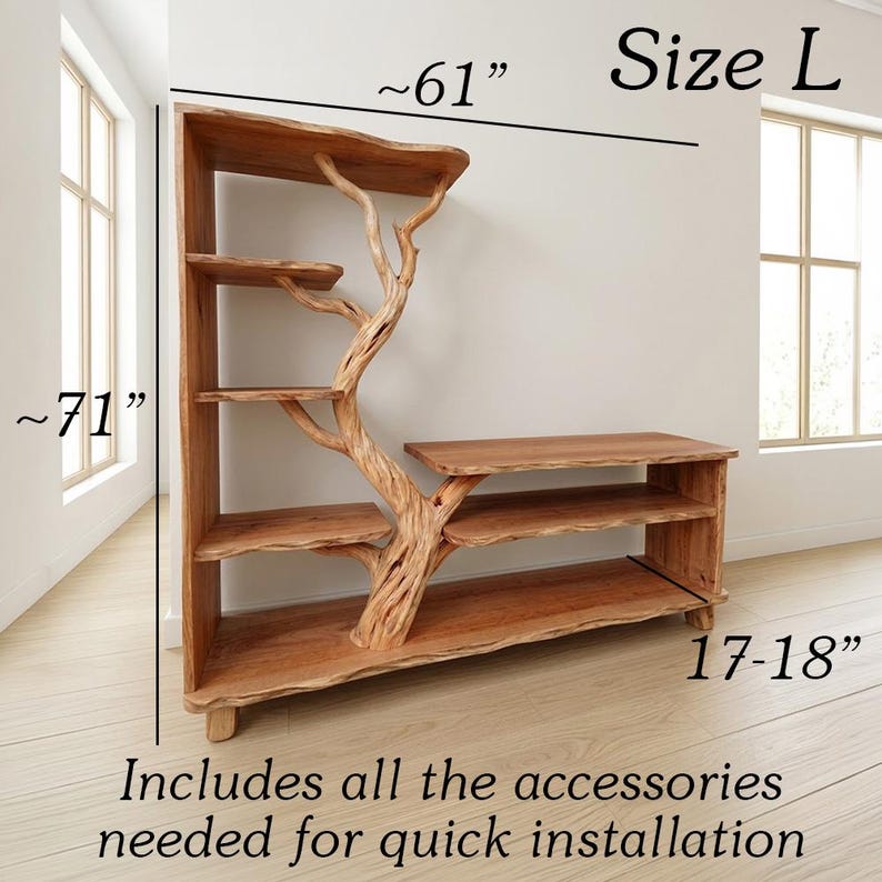 Tree Branch Tall Floor Shelf | Driftwood Wood Bookcase