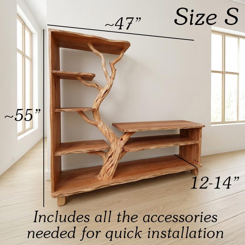 Tree Branch Tall Floor Shelf | Driftwood Wood Bookcase