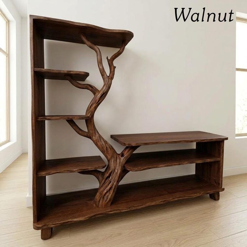 Tree Branch Tall Floor Shelf | Driftwood Wood Bookcase